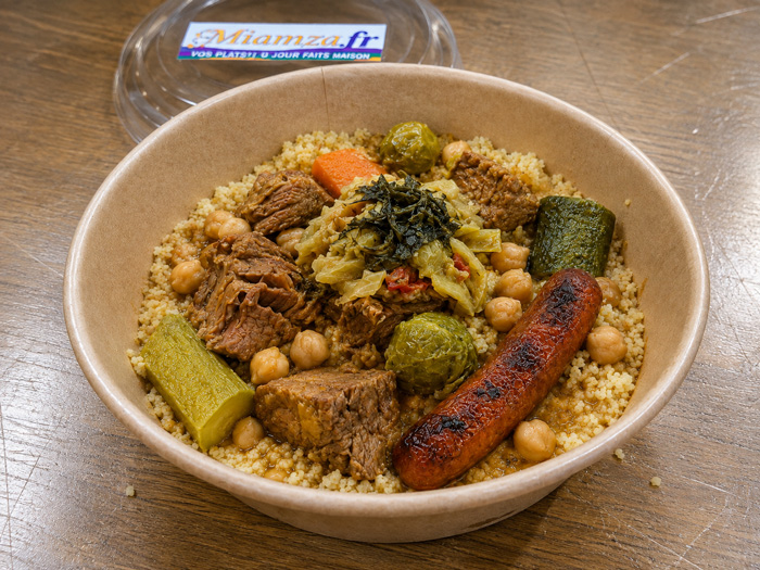 Couscous maison aux légumes et veau préparé par Miamza