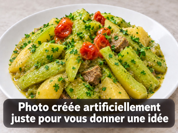 Mijoté de courge Slaoui, pommes de terre et veau – Miamza